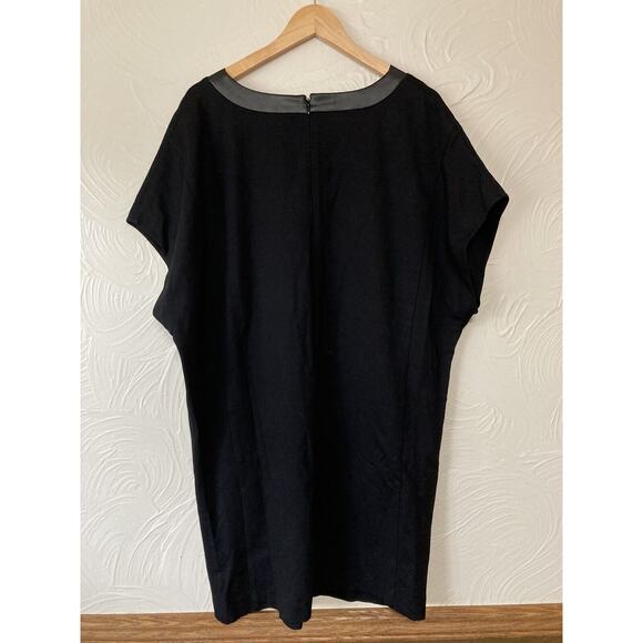 $5 SALE MUST GO Lane Bryant Dress 14/16 Black Ponte Knit Pocket Dress V Neck - Picture 2 of 5